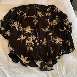 Euc amuse society light airy palm print cardigan